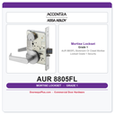 Accentra AUR 8805FL Storeroom Or Closet Mortise Lockset – Grade 1 Security