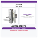Accentra AUCN 8822FL Dormitory Or Exit Mortise Lockset – Grade 1 Security