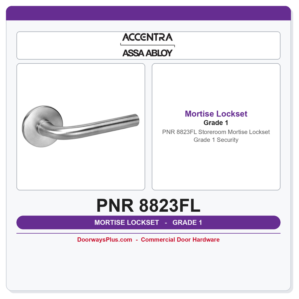 Accentra PNR 8823FL Storeroom Mortise Lockset – Grade 1 Security