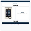 Securitron DK-12 Digital Keypad — 99 User Standalone Access Control, Satin Stainless Steel