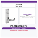 Accentra PBCN 8818-2FL Classroom Security Intruder Mortise Lockset – Grade 1 Security