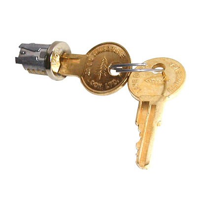 CompX C100LP-14A Timberline Removable Lock Plug — Polished Nickel Cabinet Lock Cylinder
