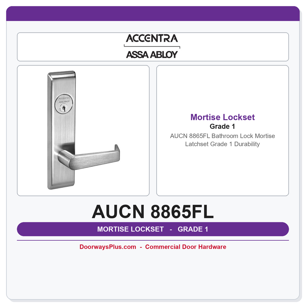Accentra AUCN 8865FL Bathroom Lock Mortise Latchset – Grade 1 Durability