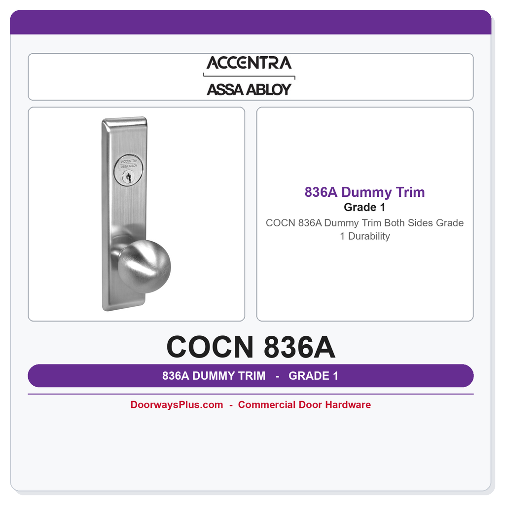 Accentra COCN 836A Dummy Trim Both Sides – 8800 Series Grade 1 Mortise Trim