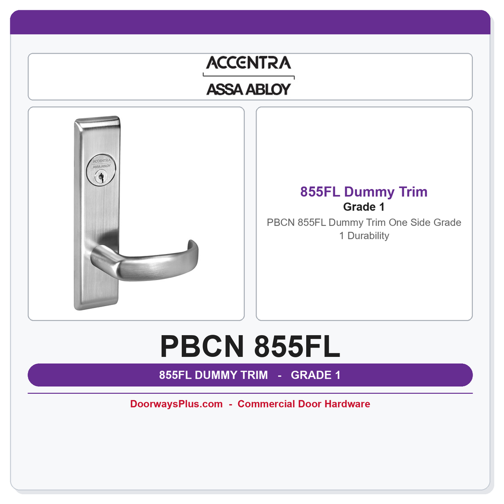 Accentra PBCN 855FL Dummy Trim One Side – Grade 1 Durability