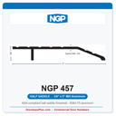 NGP 457 Half Saddle Threshold 5" x 3/4" | ADA Fire Rated Mill Aluminum | National Guard