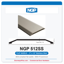 NGP 512SS Flat Saddle Threshold 5" x 1/2" Stainless Steel | National Guard Products