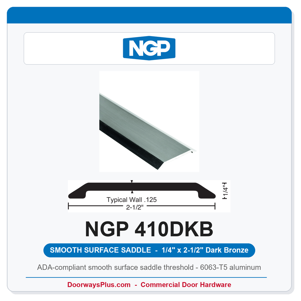 NGP 410DKB Smooth Saddle Threshold 2-1/2" x 1/4" Dark Bronze | National Guard
