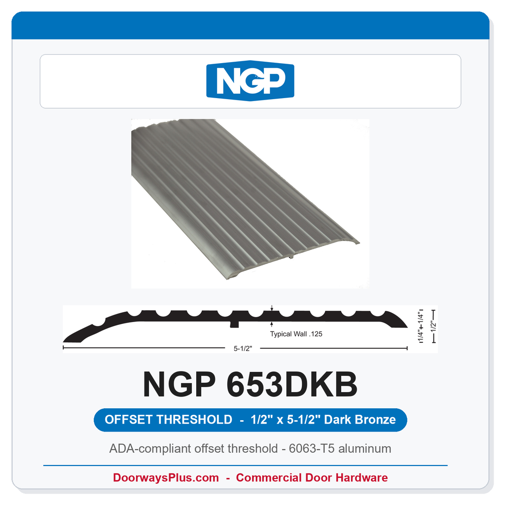 NGP 653DKB Offset Threshold 5-1/2" x 1/2" Dark Bronze | National Guard Products