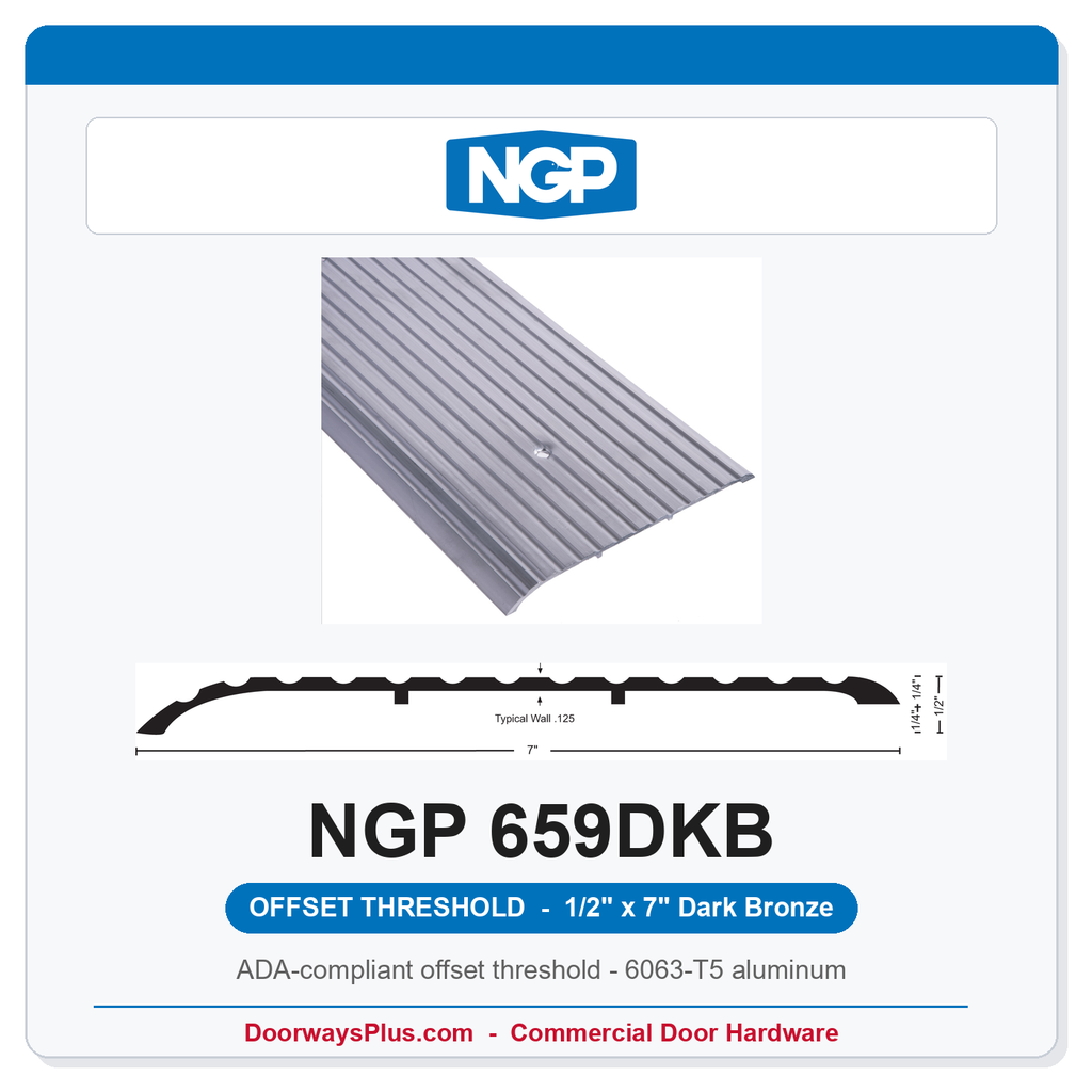 NGP 659DKB Offset Threshold 7" x 1/2" Dark Bronze | National Guard Products