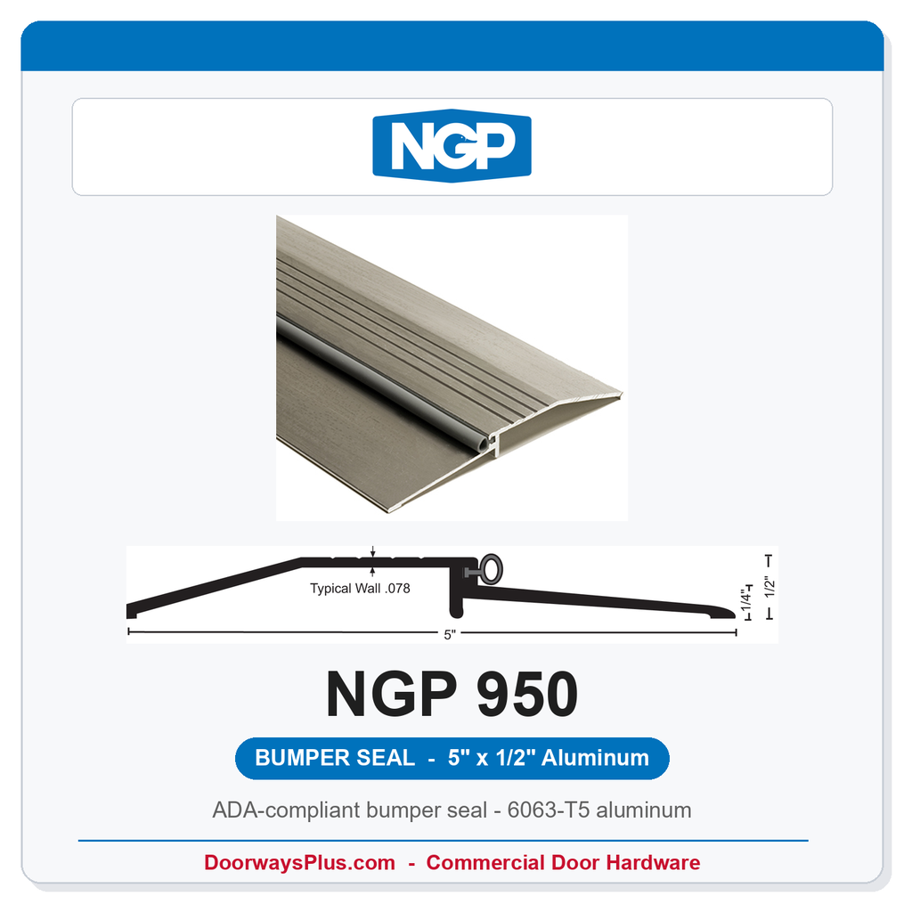 NGP 950 Bumper Seal Threshold 5" x 1/2" Aluminum | National Guard