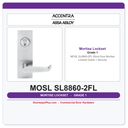 Accentra MOSL SL8860-2FL Store Door Mortise Lockset – Grade 1 Security