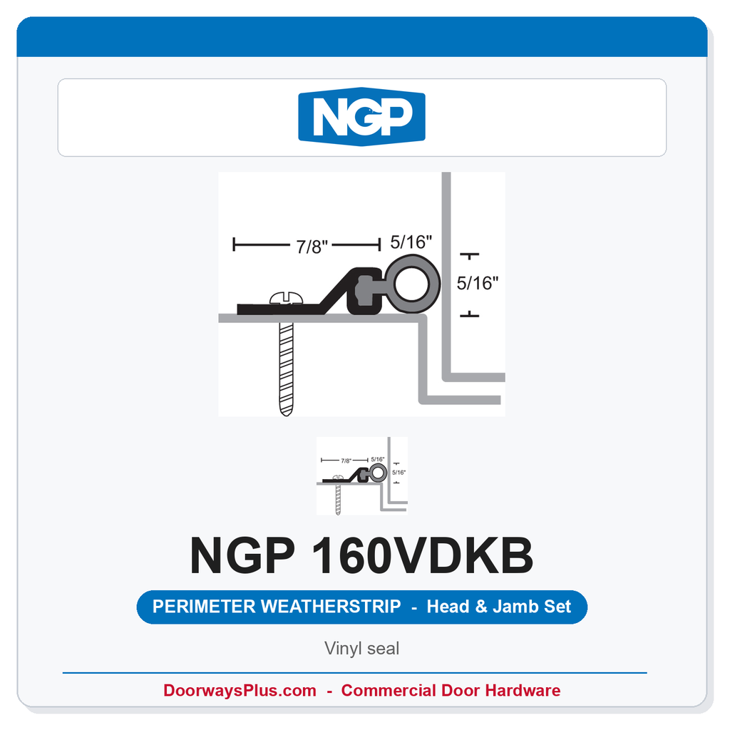 NGP 160VDKB Vinyl Perimeter Weatherstrip Head & Jamb Set – Dark Bronze | National Guard Products