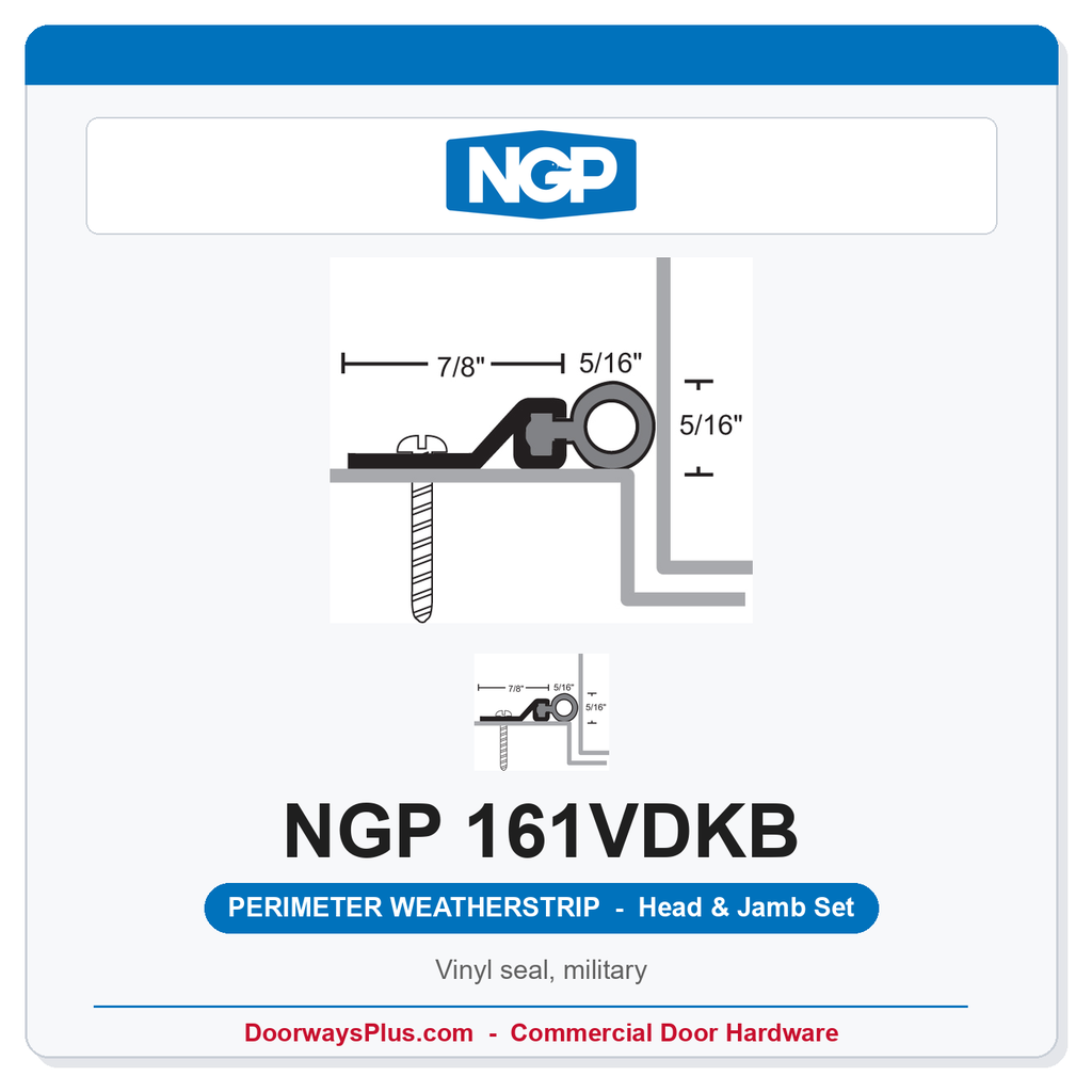 NGP 161VDKB Vinyl Perimeter Weatherstrip Head & Jamb Set – Dark Bronze | National Guard Products