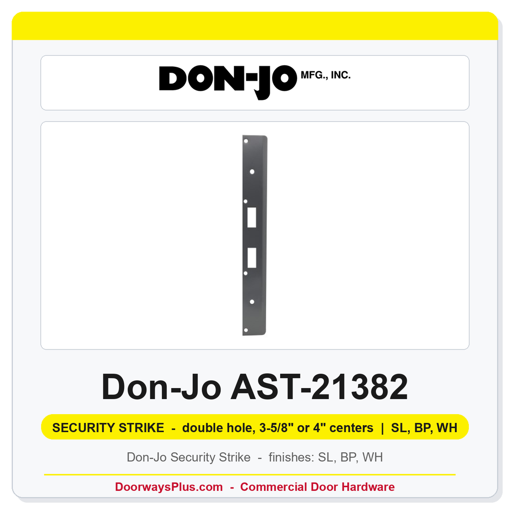 Don-Jo AST-21382 Security Strike | 1-3/8" x 18" | double hole, 3-5/8" or 4" centers | 13 ga. (.095)