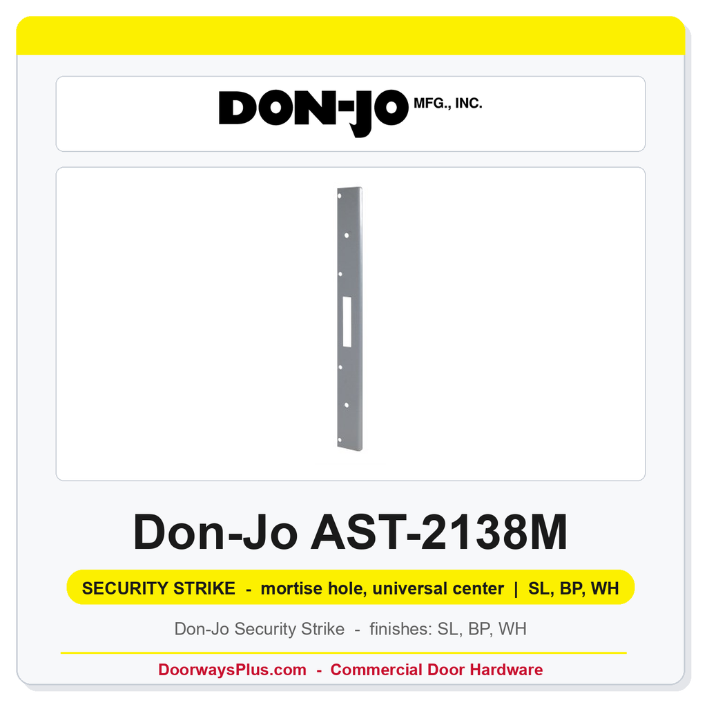 Don-Jo AST-2138M 095 Security Strike | 1-3/8" x 18" | 13 Gauge | Mortise Latch