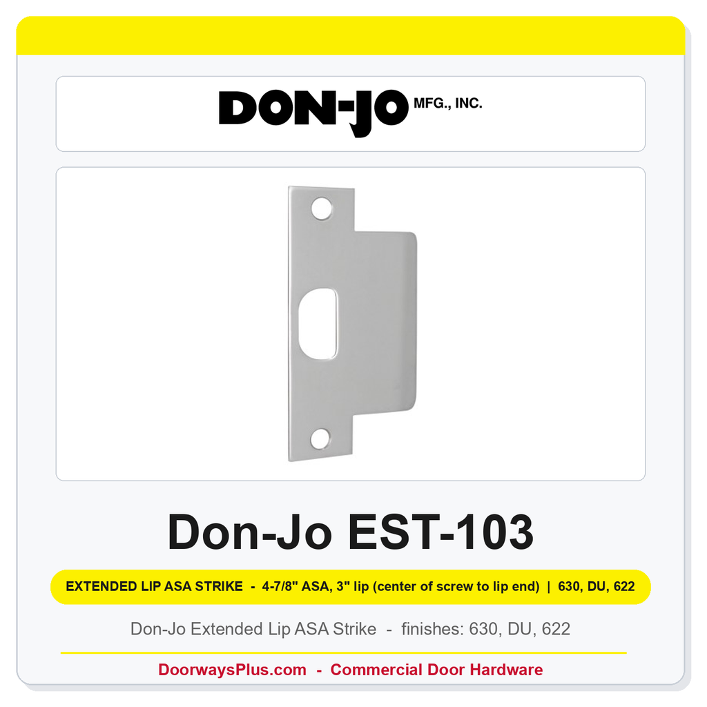 Don-Jo EST-103 Extended Lip ASA 095 Strike | 3" x 4-7/8" | 13 Gauge