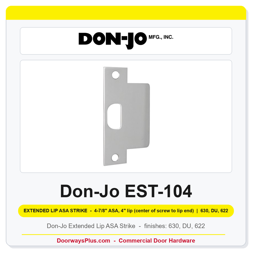 Don-Jo EST-104 Extended Lip ASA 095 Strike | 4" x 4-7/8" | 13 Gauge