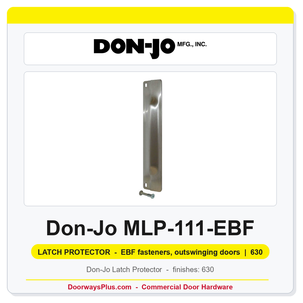 Don-Jo MLP-111-EBF 104 Latch Protector | 3"x11" 12 Ga. Stainless | Outswing | 630