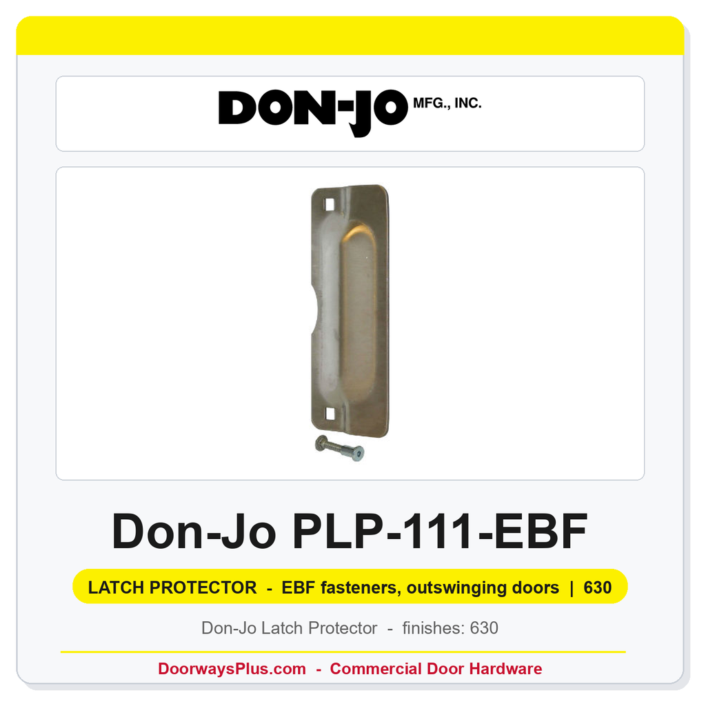 Don-Jo PLP-111-EBF 104 Latch Protector | 3"×11" | 12 Ga. Stainless | EBF | 630
