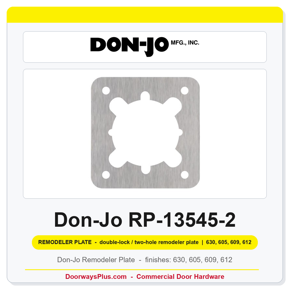 Don-Jo RP-13545-2 Double-Lock Remodeler Plate | 3-1/2" x 4-1/2" | .032" Scar Plate