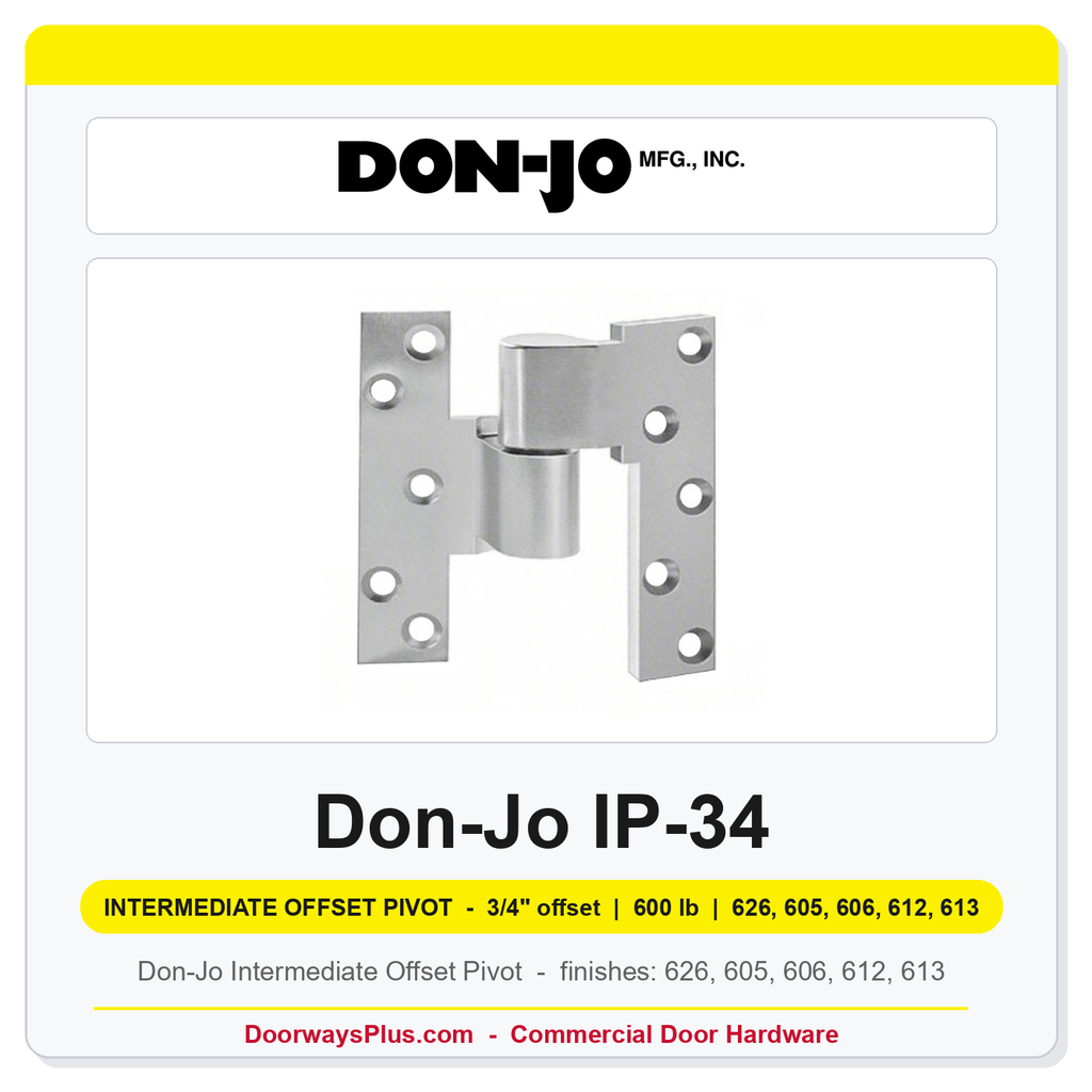 Don-Jo IP-34 Intermediate Offset Pivot | 3/4" Offset | 600 lb | ANSI CO7321