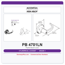 Accentra PB 4701LN Grade 1 Passage Latchset – Polished Brass Lever | 4700LN Series