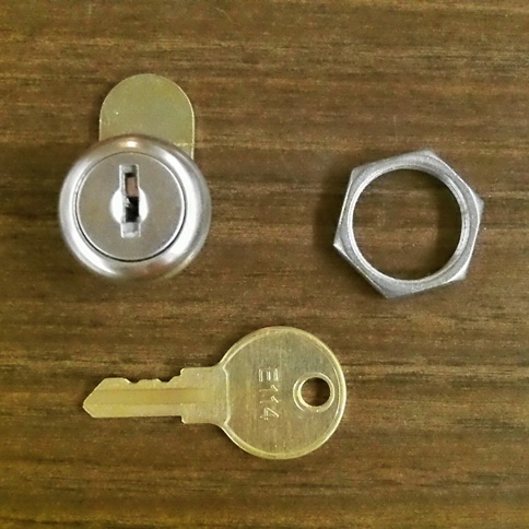 ASI L-001 Restroom Accessory Lock with E-114 Key & Retaining Nut