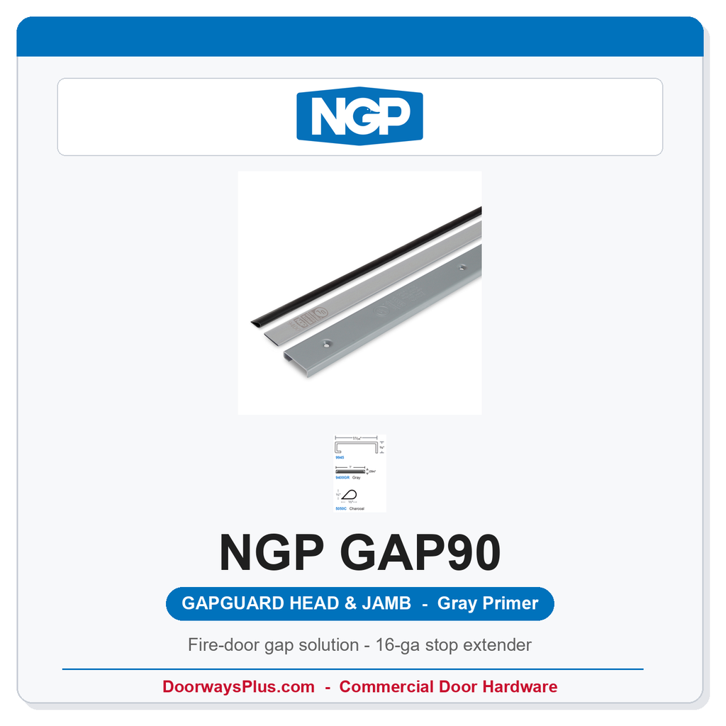 NGP GAP90 GapGuard Fire Door Head and Jamb Gap Solution - Gray Primer | National Guard
