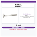 Accentra 7100 Rim Exit Device | Grade 1 | 36" | US32D Satin Stainless Steel