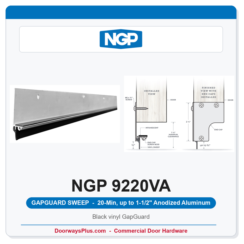 NGP 9220VA GapGuard 20-Min Door Sweep - Anodized Aluminum | National Guard