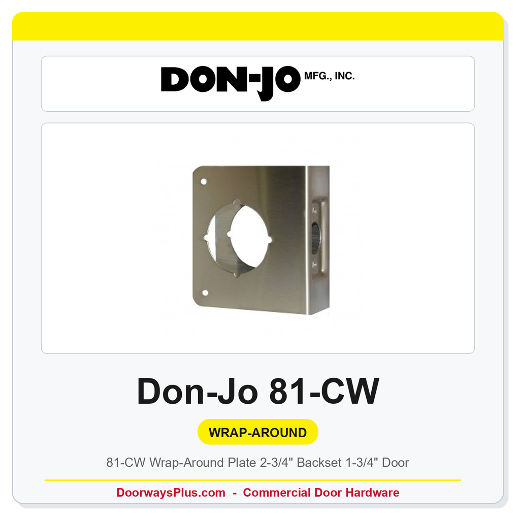 Don-Jo 81-CW Wrap-Around Plate | 2-3/4" Backset | 1-3/4" Door