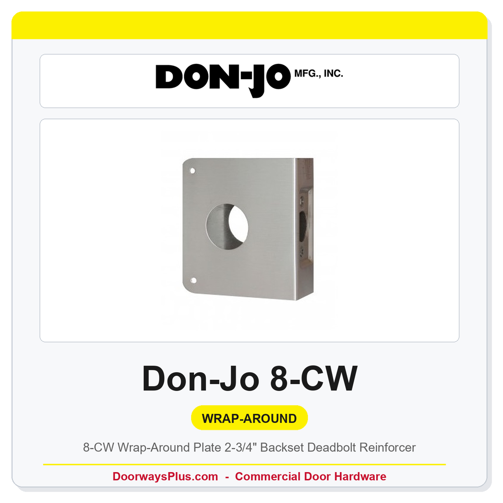 Don-Jo 8-CW Wrap-Around Plate | 2-3/4" Backset Deadbolt Reinforcer
