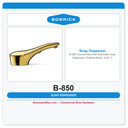 Bobrick B-850 Counter-Mounted Automatic Soap Dispenser, Polished Brass, 34-fl. Oz.