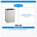 Bobrick 368-60 Interchangeable 18-Gallon Waste Receptacle Module