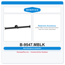 Bobrick B-9547.MBLK Surface-Mounted Double Toilet Roll Holder, Matte Black