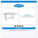 Bobrick B-51815 Reversible Folding Shower Seat with Legs – Phenolic & Stainless
