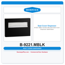 Bobrick B-9221.MBLK Surface-Mounted Seat Cover Dispenser, Matte Black