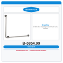 Bobrick B-5854.99 L-shaped grab bar 40"x30", Left, Peened