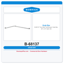Bobrick B-68137 Two-Wall Tub/Shower Grab Bar, 36" x 54" Satin SS