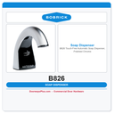 Bobrick B826 Touch-Free Automatic Soap Dispenser, Polished Chrome