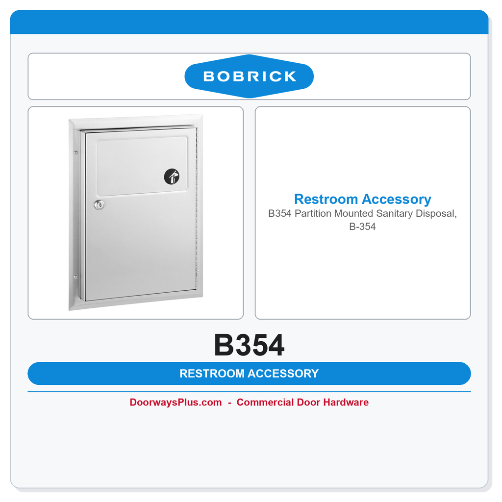 Bobrick B354 Partition Mounted Sanitary Disposal, B-354