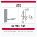 Corbin Russwin ML2075 RSP Security Entrance or Office Mortise Lockset | Grade 1 Commercial
