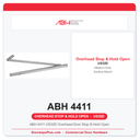 ABH 4411 US32D Overhead Door Stop & Hold Open | Medium Duty Surface Mount | Satin Stainless Steel