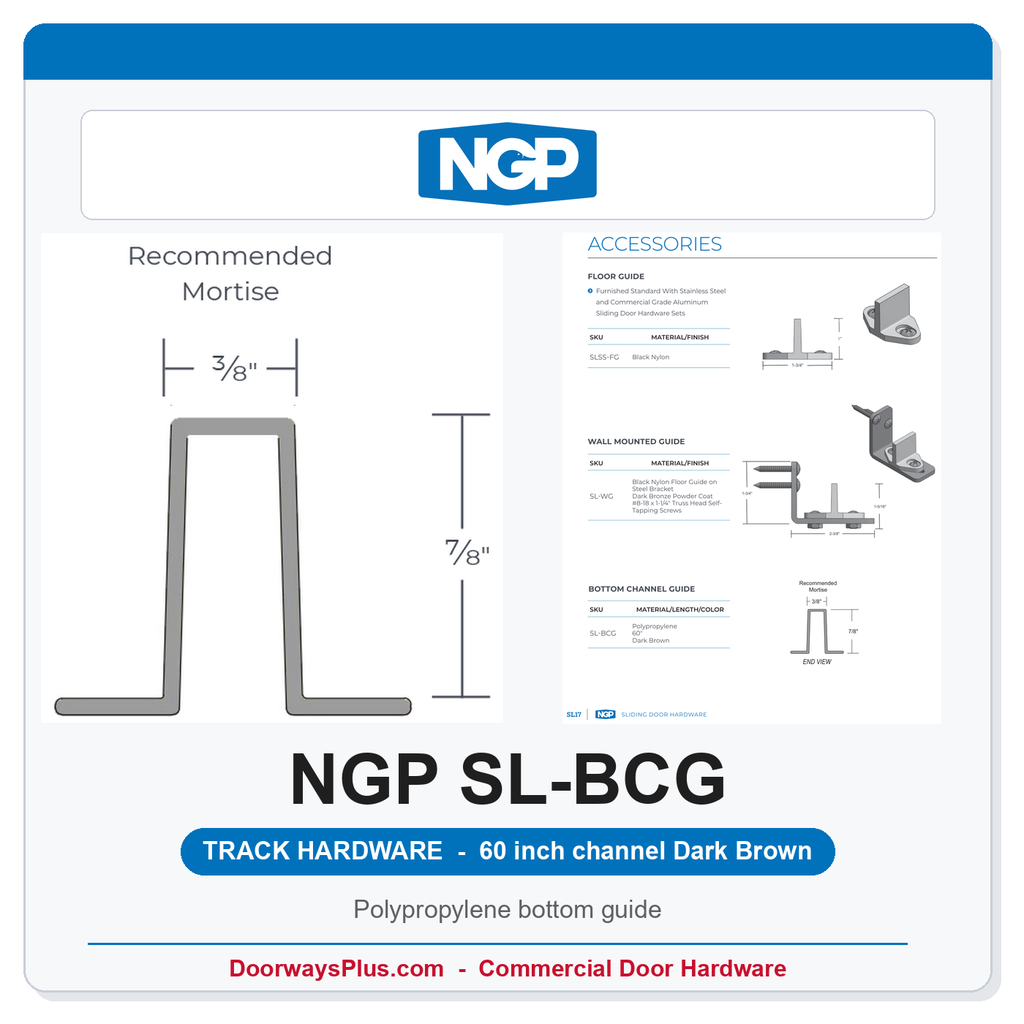 NGP SL-BCG Bottom Channel Guide 60 Inch | National Guard Products