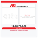 ASI 10-64672-2-00 Piatto™ - Fully Recessed 3-in-1 Paper Disp. & Waste Receptacle + High- Speed Hand Dryer - (208-240V) - White Phenolic Door