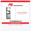 ASI 10-646924A-9 Simplicity™ - Auto Paper Towel Dispenser & Waste Receptacle - Roll - 12 gal. - Surface Mounted