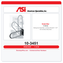 ASI 10-3451 Swing-Up Grab Bar, Locking Smooth 1-1/4" OD Surface Mounted