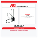 ASI 10-3551-P Swing-Up Grab Bar 1-1/2" OD Peened Surface Mounted