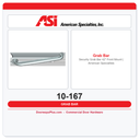 ASI 10-167 Security Grab Bar 42" Front Mount | American Specialties